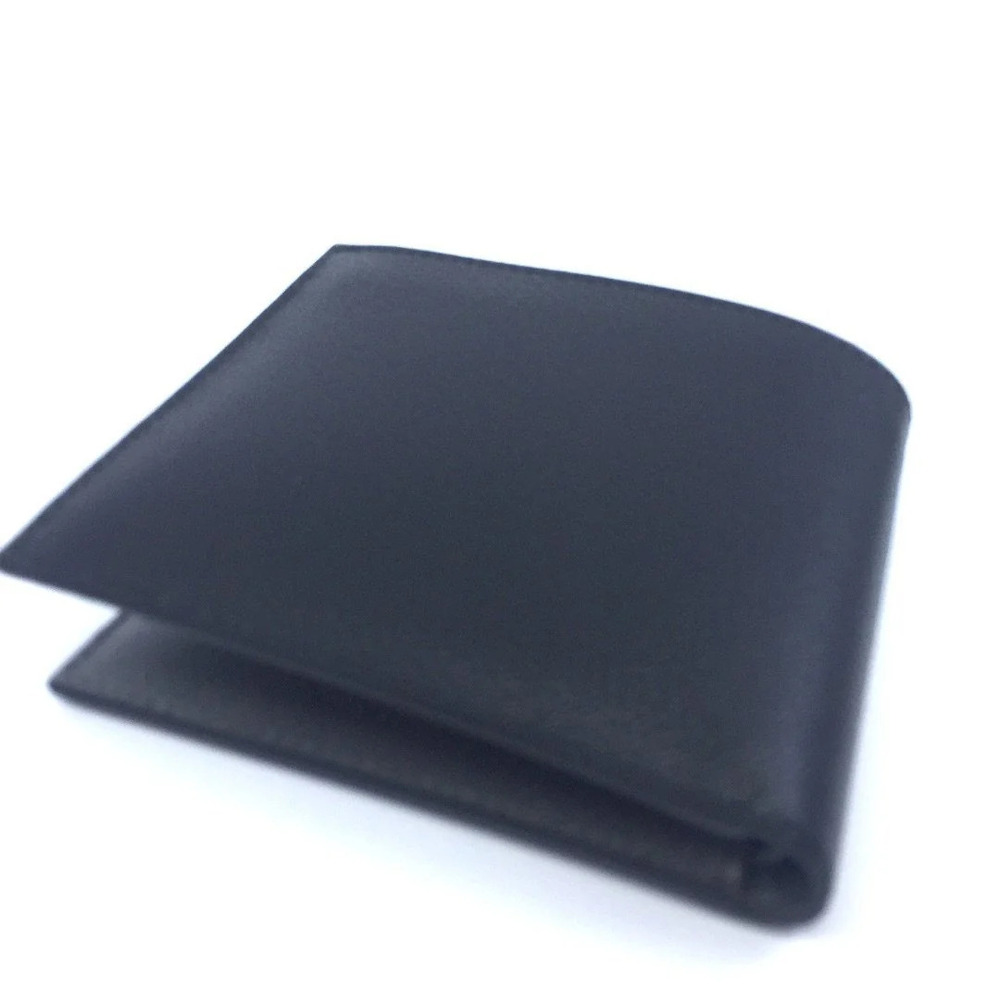 Prada Mens Wallet Black Gray Vitello Micro Grain Leather